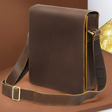 Messenger Bags Men's High Quality Bag - Brown - Messenger Bag - Medium - Genuine Leather - image 12