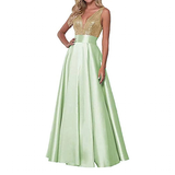Women's Satin Sequin Evening Dress - Rose Gold - Evening Dress - US22 - Satin/Sequin - image 12