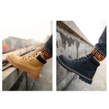 Men's Steel Cap Toe High-Top Work Boots - Black - 48 B - PU Leather - image 14
