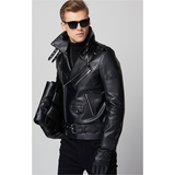 Men's Premium Faux Leather Biker Jacket - Black - Faux Leather Jacket - 5XL - PU Leather - image 13