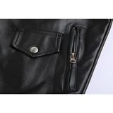 Men's Slim Fit Stylish Faux Leather Jacket - Black - Biker Jacket - 5XL - PU Leather - image 9