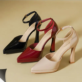 Women's Patent Leather Pointed Toe heels - Red - 12cm Heels - 42 B - Patent Leather - image 19