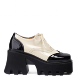 Women's British Walker Chunky Platforms - Black/Beige - Platform Chunky Shoes - 43 B - PU Patent Leather - image 15