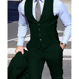 Men's 3 Pcs Formal Grooms Suit Slim Fit - Burgundy - 3 Pcs Suit - 6XL - Polyester - image 10
