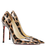 Women's Patent Leopard Red Sole Stilettos - Leopard - 12cm - 46 B - Genuine Patent Leather - image 7