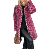 Women's Leopard Print Plush Coat - Pink - Leopard Print Jacket - XXXL - Polyester - image 19