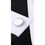 Men's 3 Pcs White Formal Wedding Tie Set - White - 3 Pcs Necktie Set / 0341 - One Size - Polyester/Silk - image 2