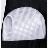 Men's 3 Pcs White Formal Wedding Tie Set - White - 3 Pcs Necktie Set / 0341 - One Size - Polyester/Silk - image 3