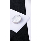 Men's 3 Pcs White Floral Wedding Tie Set - White - 3 Pcs Necktie Set / 0393 - One Size - Polyester/Silk - image 2
