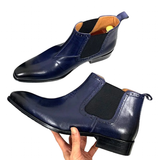 Men's Luxury Real Leather Chelsea Boots - Blue - Dress Boots - 48 B - Genuine Leather - image 8
