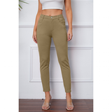 Women's Stretchy 3/4 Cropped Pants - Khaki - Cropped Pants - 3XL - Polyester - image 31