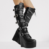 Women's Colorful Custom Platform Boots - Burgundy - LGZ3739 / Boots - 14 B - PU Leather - image 5