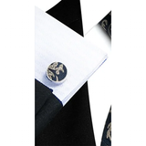 Funki Buys | Neckties | Men's 3 Pcs Dark Navy Gold Floral Tie Set