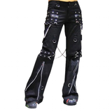 Women's Men's Y2k Punk Rivet Chain Pants - Black - Punk Pants - 37 - Polyester - image 3