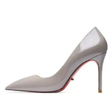 Women's Red Bottom High Heeled Pumps - Grey - 3 / Patent / 8cm - 43 B - Genuine Patent Leather - image 12