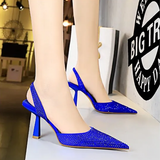 Women's Shiny Beaded Mid Heeled Mules - Gold - Slingback Mules - 43 B - PU Leather - image 11