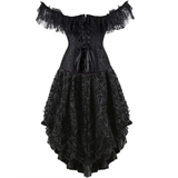 Women's Lace 2 Pcs Corset Skirt Sets - Black - Corset Skirt Set - 6XL - Polyester - image 2