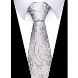 Men's Classic Wedding Business Suit Ties - Gray - 301 - One Size - Polyester - image 6