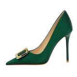 Funki Buys | Shoes | Women's Square Buckle Pointed Toe Pumps