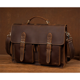 Messenger Bags Men's Leather Laptop Bag - Brown - Men's Bag - Large - Genuine Leather - image 19