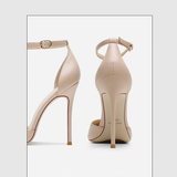 Women's Pointed Toe Matte High Stilettos - Beige - 1 / Matte 12cm - 46 B - Genuine Leather - image 16
