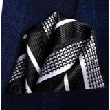 Men's 3 Pcs Elegant Striped Formal Tie Sets - Black/White - Necktie / 3546 - One Size - Polyester - image 3