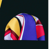 Men's 3 Pcs Bold Designer Swirl Tie Set - Blue/Yellow - 3 Pcs Necktie Set / 1230 - One Size - Polyester - image 3