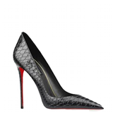 Women's Red Sole Buckled Stilettos - Black Buckled - 1 / 12cm Stiletto - 46 B - PU Suede Leather - image 12