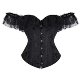 Women's Lace 2 Pcs Corset Skirt Sets - Black - Corset Only - 6XL - Polyester - image 3