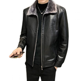 Men's Luxury Faux Leather Winter Jacket - Yellow/Brown - Men's Fashion Jacket - 5XL - PU Leather - image 1