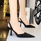 Women's Shiny Beaded Mid Heeled Mules - Gold - Slingback Mules - 43 B - PU Leather - image 12