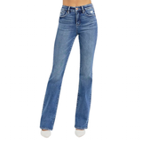 Women's Risen Plus Size High Rise Jeans - Dark Blue - Jeans - 3XL - Stretch Denim - image 1