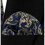 Funki Buys | Neckties | Men's 3 Pcs Dark Navy Gold Floral Tie Set