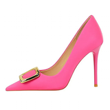 Funki Buys | Shoes | Women's Square Buckle Pointed Toe Pumps