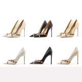 Women's Luxury Leather Rivet Stilettos - Apricot - 3 / Suede / 10cm - 41 B - Genuine Leather - image 30