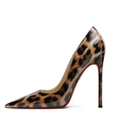 Women's Patent Leopard Red Sole Stilettos - Leopard - 12cm - 46 B - Genuine Patent Leather - image 6