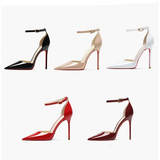 Women's Patent Leather High Heel Stilettos - Wine Red - 1 / 12cm Heel - 45 B - Genuine Patent Leather - image 23