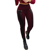 Women Fashion PU Leather Pencil Pant - Claret - Pants - XXL - PU Leather - image 9