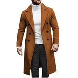 Men's Smart Business Casual Overcoats - Khaki - Jacket - 3XL - Polyester - image 3
