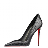 Women's Red Sole Buckled Stilettos - Black Buckled - 1 / 12cm Stiletto - 46 B - PU Suede Leather - image 21