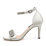 Women's Rhinestone Bridal Stilettos - Champagne - Evening Shoe - 15 B - Silk - image 22