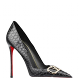 Women's Red Sole Buckled Stilettos - Black Buckled - 1 / 12cm Stiletto - 46 B - PU Suede Leather - image 19