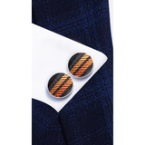 Funki Buys | Neckties | Men's 3 Pcs Brown Orange Striped Tie Set