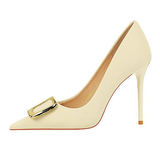 Funki Buys | Shoes | Women's Square Buckle Pointed Toe Pumps