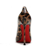 Women's Patent Leopard Red Sole Stilettos - Leopard - 12cm - 46 B - Genuine Patent Leather - image 4