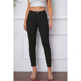 Women's Stretchy 3/4 Cropped Pants - Black - Cropped Pants - 3XL - Polyester - image 28