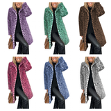 Women's Leopard Print Plush Coat - Khaki - Leopard Print Jacket - XXXL - Polyester - image 26