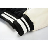 Men's Varsity Stand Collar Bomber Jacket - Black - Bomber Jacket - 4XL - PU Leather - image 12