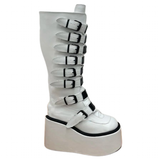 Women's Metal Buckle Platform Y2K Wedge - White - Buckle Platforms - 46 B - PU Leather - image 20