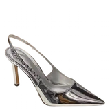 Women's Shiny Metallic Stiletto Slingbacks - Silver - Slingbacks - 42 B - PU Leather - image 3